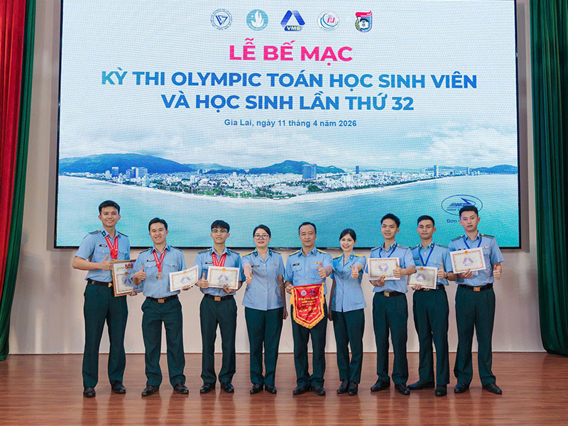 Học viện Ph&ograve;ng kh&ocirc;ng-Kh&ocirc;ng qu&acirc;n đạt 1 giải Nhất, 1 giải Nh&igrave; v&agrave; 3 giải Ba tại Kỳ thi Olympic To&aacute;n học sinh vi&ecirc;n to&agrave;n quốc lần thứ 32 - năm 2026