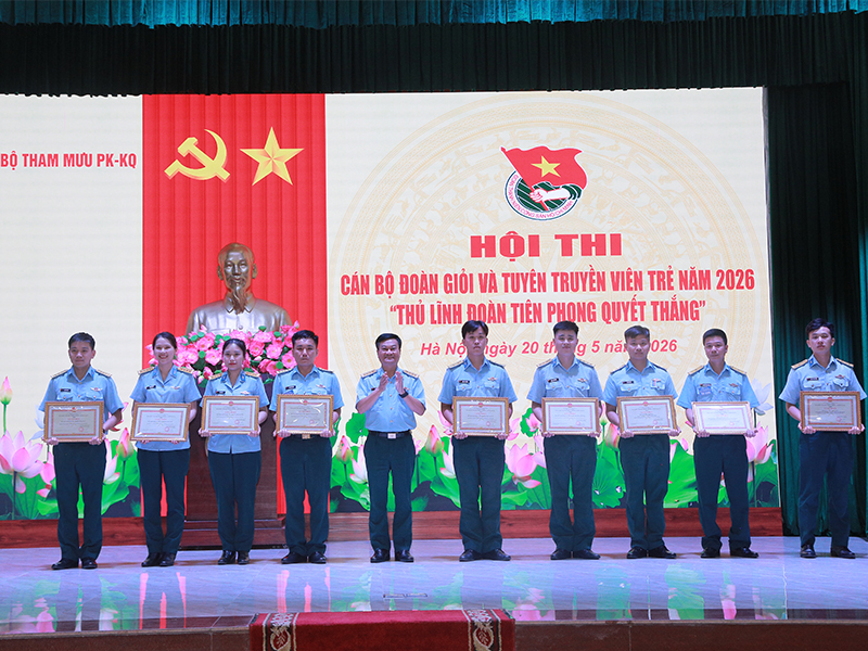 Bộ Tham mưu Ph&ograve;ng kh&ocirc;ng-Kh&ocirc;ng qu&acirc;n tổ chức Hội thi C&aacute;n bộ Đo&agrave;n giỏi v&agrave; tuy&ecirc;n truyền vi&ecirc;n trẻ năm 2026
