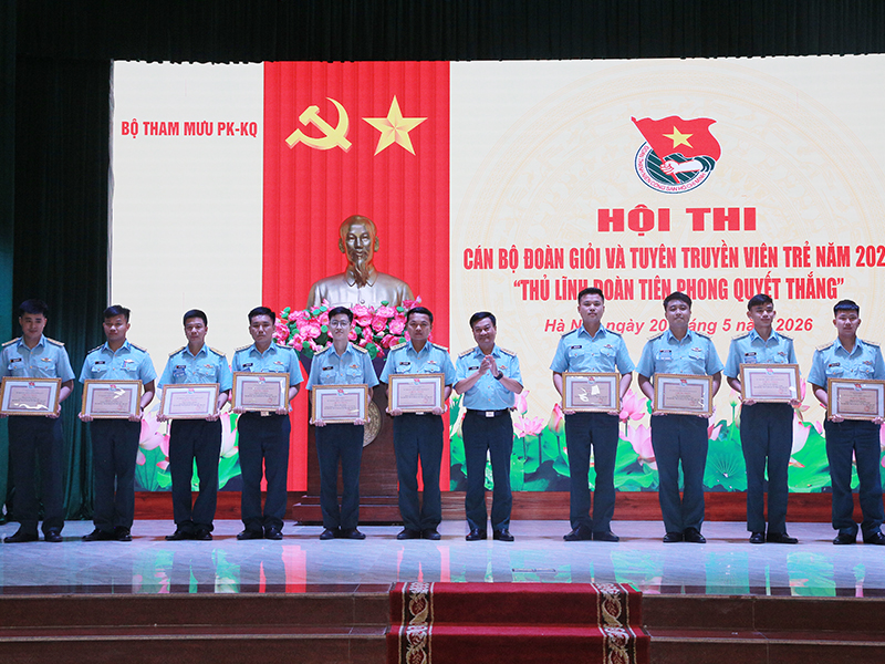Bộ Tham mưu Ph&ograve;ng kh&ocirc;ng-Kh&ocirc;ng qu&acirc;n tổ chức Hội thi C&aacute;n bộ Đo&agrave;n giỏi v&agrave; tuy&ecirc;n truyền vi&ecirc;n trẻ năm 2026