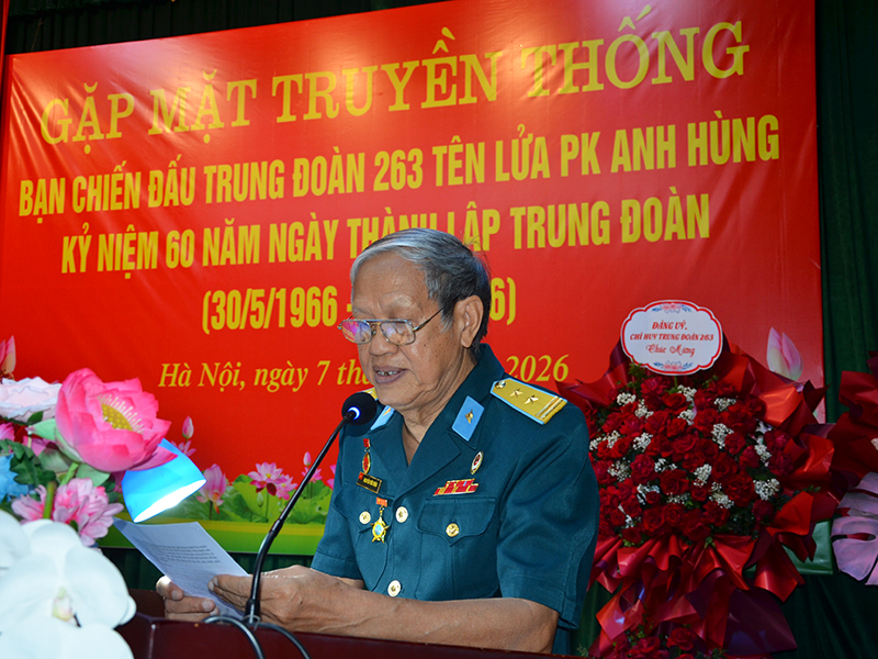 Gặp mặt bạn chiến đấu nh&acirc;n kỷ niệm 60 năm ng&agrave;y th&agrave;nh lập Trung đo&agrave;n 263