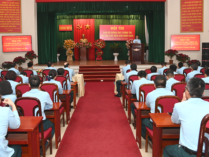 Cục Hậu cần - Kỹ thuật Qu&acirc;n chủng Ph&ograve;ng kh&ocirc;ng-Kh&ocirc;ng qu&acirc;n Khai mạc Hội thi c&aacute;n bộ giảng dạy ch&iacute;nh trị v&agrave; Hội thi B&aacute;o c&aacute;o vi&ecirc;n giỏi năm 2026