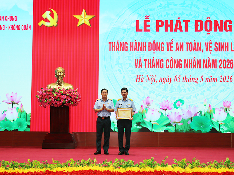 Qu&acirc;n chủng Ph&ograve;ng kh&ocirc;ng-Kh&ocirc;ng qu&acirc;n ph&aacute;t động hưởng ứng Th&aacute;ng h&agrave;nh động về an to&agrave;n, vệ sinh lao động v&agrave; Th&aacute;ng c&ocirc;ng nh&acirc;n năm 2026