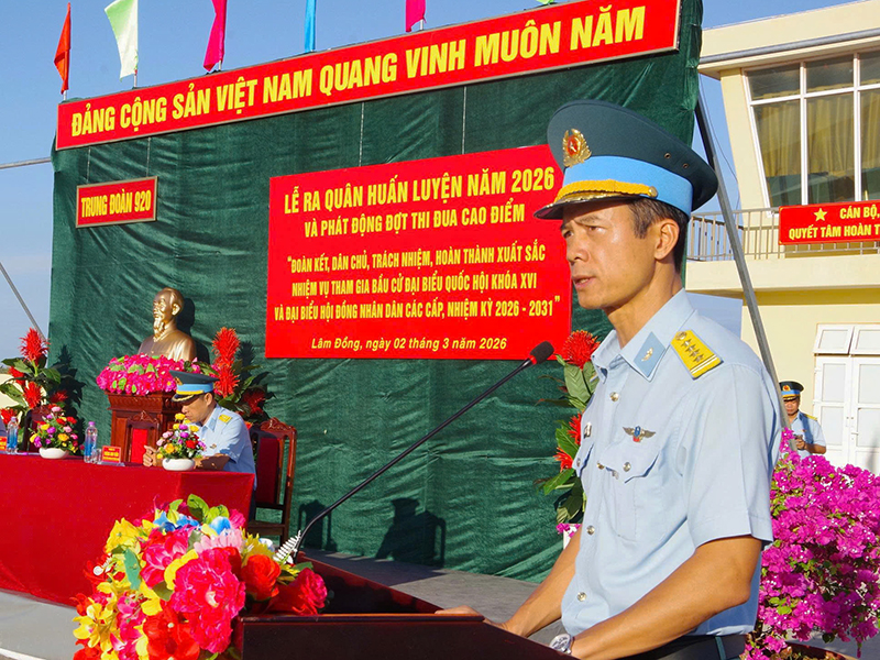 C&aacute;c đơn vị trong Qu&acirc;n chủng Ph&ograve;ng kh&ocirc;ng - Kh&ocirc;ng qu&acirc;n tổ chức Lễ ra qu&acirc;n huấn luyện năm 2026