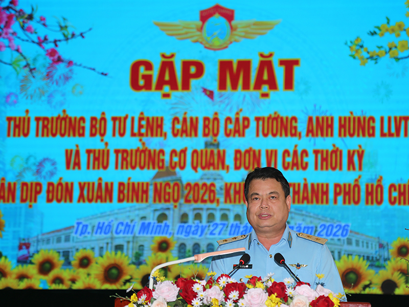 Gặp mặt Thủ trưởng Bộ Tư lệnh, cán bộ cấp tướng, Anh hùng LLVTND và các thế hệ cán bộ Quân chủng PK-KQ các thời kỳ nhân dịp đón xuân Bính Ngọ 2026, khu vực TP Hồ Chí Minh