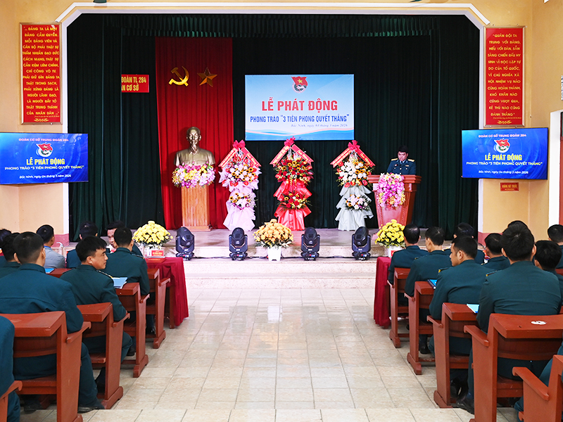 Đoàn cơ sở Trung đoàn 284 phát động Phong trào “3 Tiên phong quyết thắng”